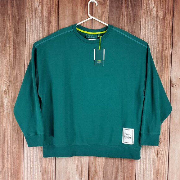 Aston Martin Size XL F1 Team Logo Sweatshirt Aramco Formula One Team Green - Picture 1 of 15